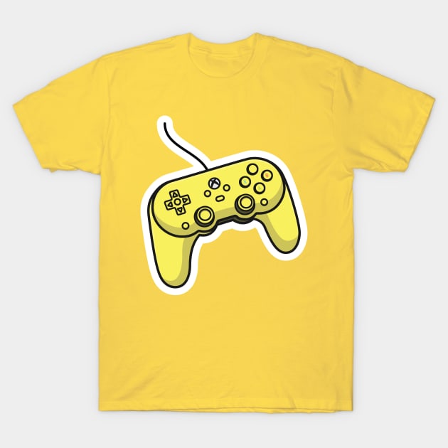 Joystick Controller and Game Pad Stick Sticker vector illustration. Sports and technology gaming objects icon concept. Video game controller or game console sticker logo design with shadow. T-Shirt by AlviStudio